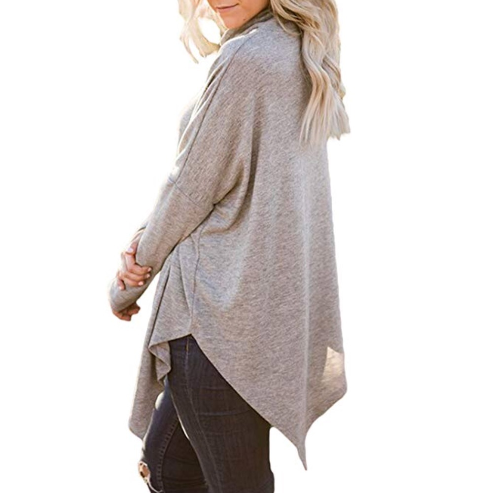 Asymmetrical Shark Hem Handkerchief Loose Tunic - Picture 2 of 3